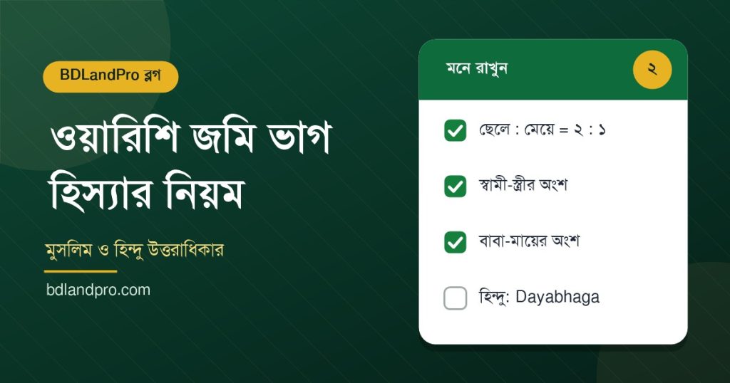 ওয়ারিশি জমি ভাগের ফিচার্ড গ্রাফিক